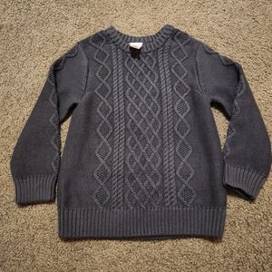 Hanna Andersson Unisex Cable Knit Sweater Dark Green Size 5 FWH25 100% Cotton